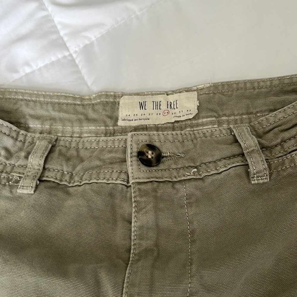 Free people green wide leg pants